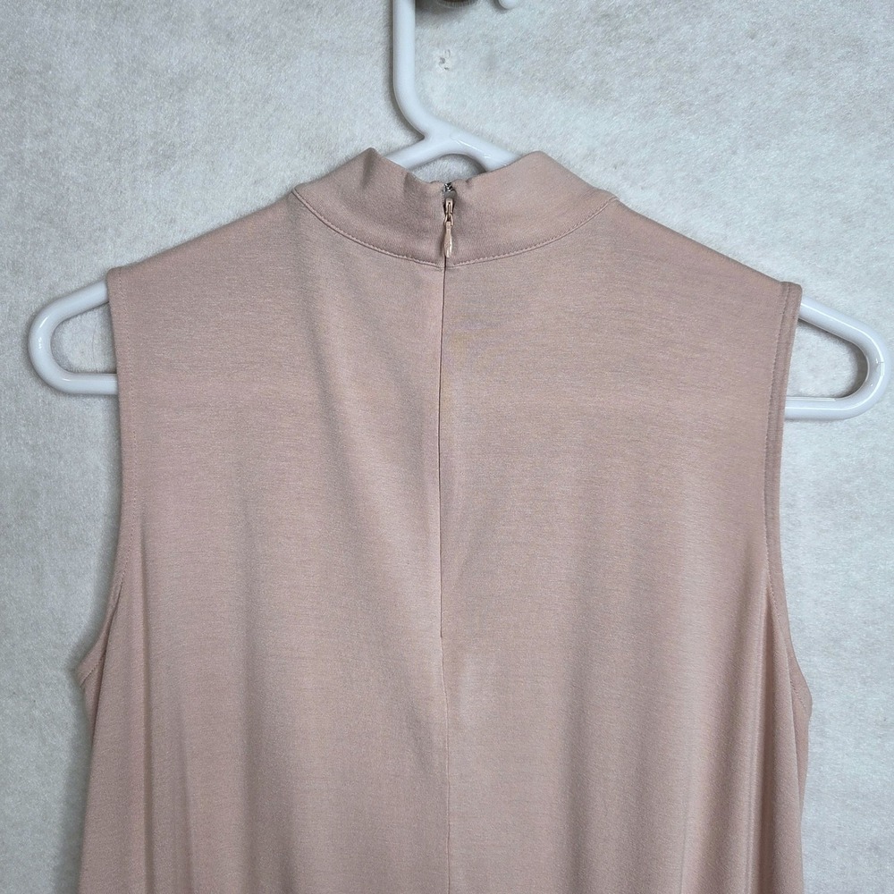 Lauren Ralph Lauren Blush Nude Sleeveless Mock Neck Tie Hem Top Women's‎ Medium - Picture 6 of 9